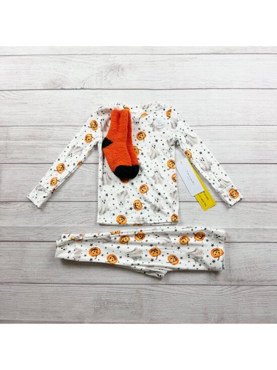 Tahari Other - Tahari Kids Halloween Pajama Set Ghost Pumpkin Print Long Sleeve Socks NWT 2T
